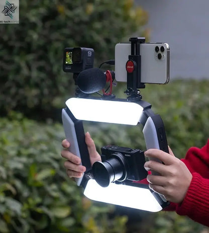 Ulanzi U200 U-200 Smartphone Video Rig  LED Video Light 2 in 1 Ring Light Cold Shoe for Microphone Tiktok Youtube Live Rig Light Ai-TechWorld 