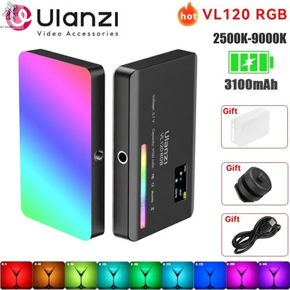 Ulanzi VL120 Full Color RGB Video Light 2500K-9000K LED Photography Lighting Dimmable Camera Light Live Videography Fill Lamp Ai-TechWorld 