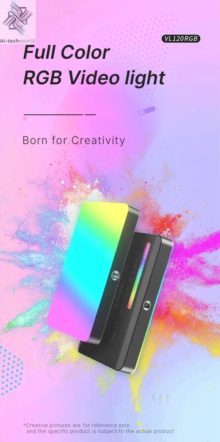 Ulanzi VL120 Full Color RGB Video Light 2500K-9000K LED Photography Lighting Dimmable Camera Light Live Videography Fill Lamp Ai-TechWorld 