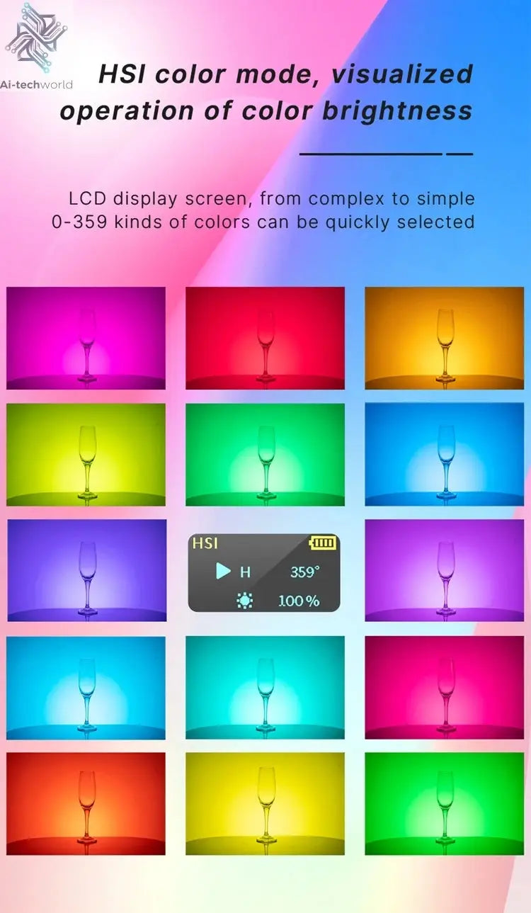 Ulanzi VL120 Full Color RGB Video Light 2500K-9000K LED Photography Lighting Dimmable Camera Light Live Videography Fill Lamp Ai-TechWorld 