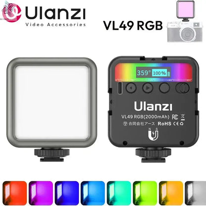 Ulanzi VL49 RGB Video Lights Mini LED Camera Light 2000mAh Rechargable LED Panel Lamp Photo Video Lighting for Youtube Tik tok Ai-TechWorld 