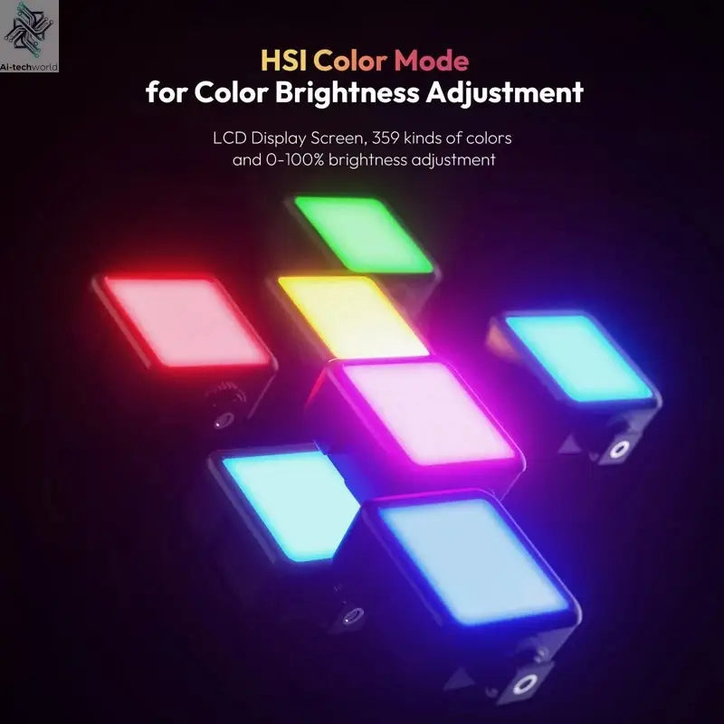 Ulanzi VL49 RGB Video Lights Mini LED Camera Light 2000mAh Rechargable LED Panel Lamp Photo Video Lighting for Youtube Tik tok Ai-TechWorld 