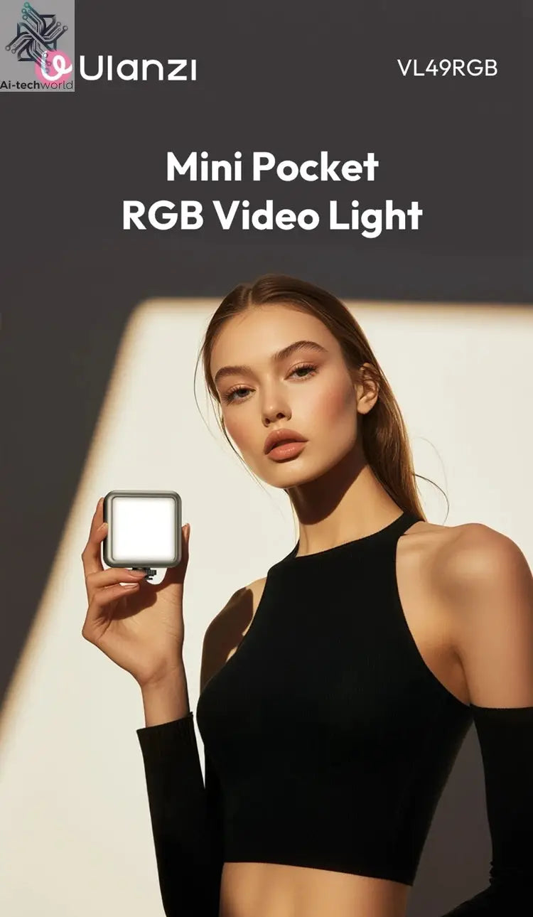 Ulanzi VL49 RGB Video Lights Mini LED Camera Light 2000mAh Rechargable LED Panel Lamp Photo Video Lighting for Youtube Tik tok Ai-TechWorld 