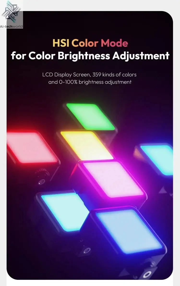 Ulanzi VL49 RGB Video Lights Mini LED Camera Light 2000mAh Rechargable LED Panel Lamp Photo Video Lighting for Youtube Tik tok Ai-TechWorld 