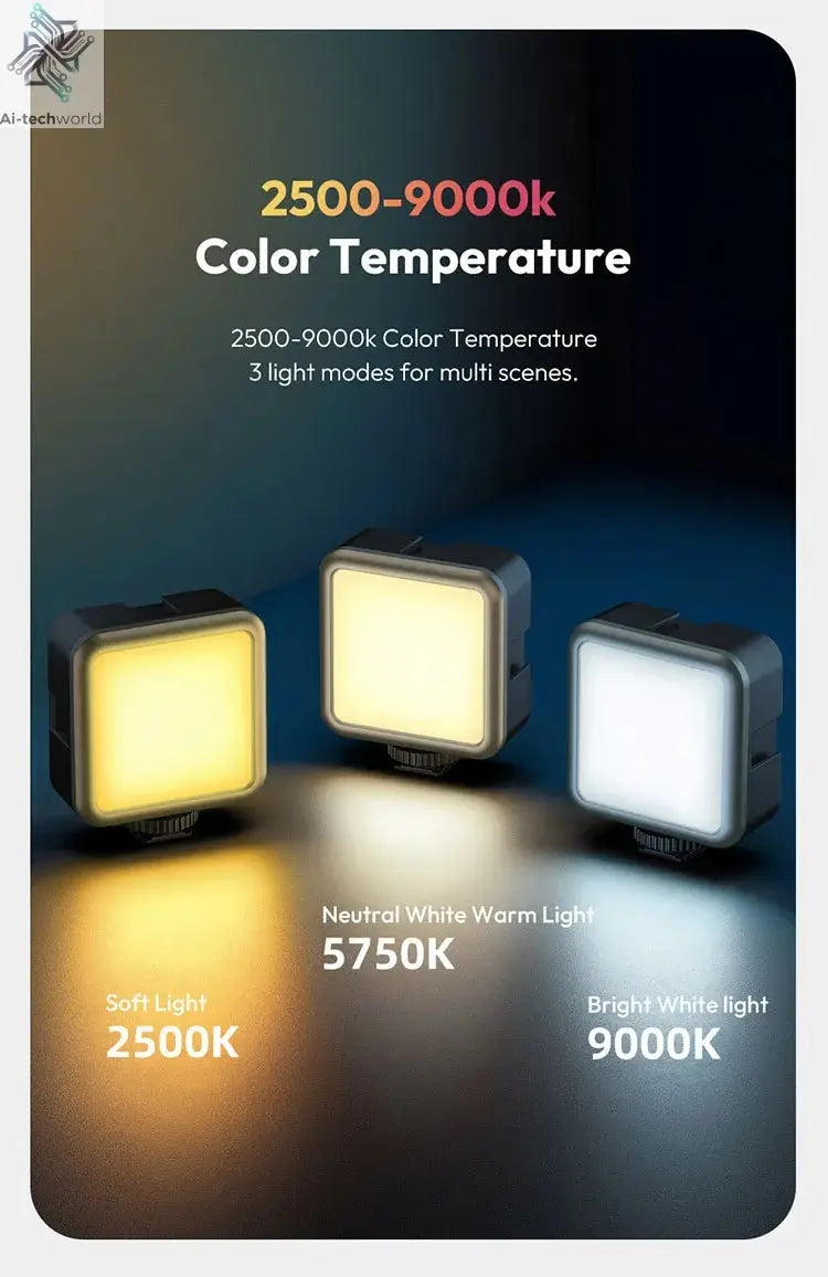 Ulanzi VL49 RGB Video Lights Mini LED Camera Light 2000mAh Rechargable LED Panel Lamp Photo Video Lighting for Youtube Tik tok Ai-TechWorld 