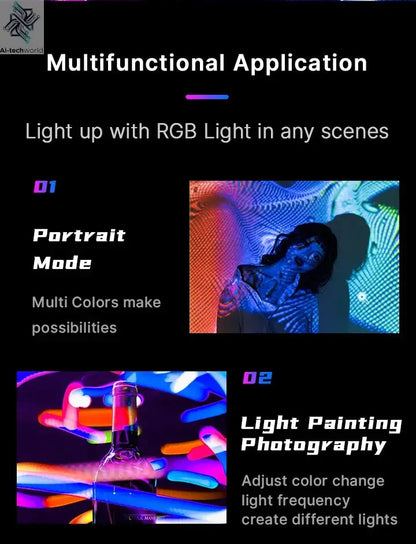 Ulanzi VL49 RGB Video Lights Mini LED Camera Light 2000mAh Rechargable LED Panel Lamp Photo Video Lighting for Youtube Tik tok Ai-TechWorld 