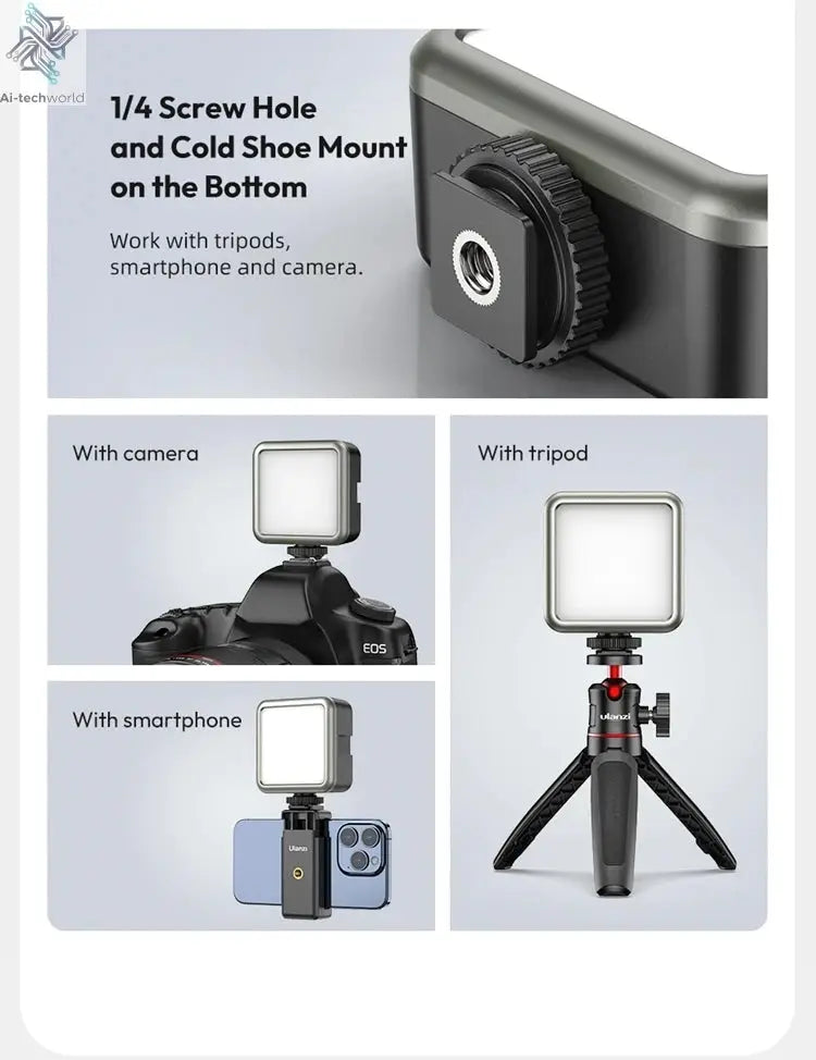 Ulanzi VL49 RGB Video Lights Mini LED Camera Light 2000mAh Rechargable LED Panel Lamp Photo Video Lighting for Youtube Tik tok Ai-TechWorld 