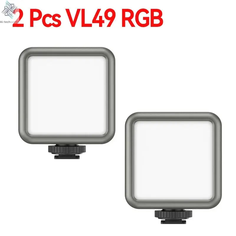 Ulanzi VL49 RGB Video Lights Mini LED Camera Light 2000mAh Rechargable LED Panel Lamp Photo Video Lighting for Youtube Tik tok Ai-TechWorld 