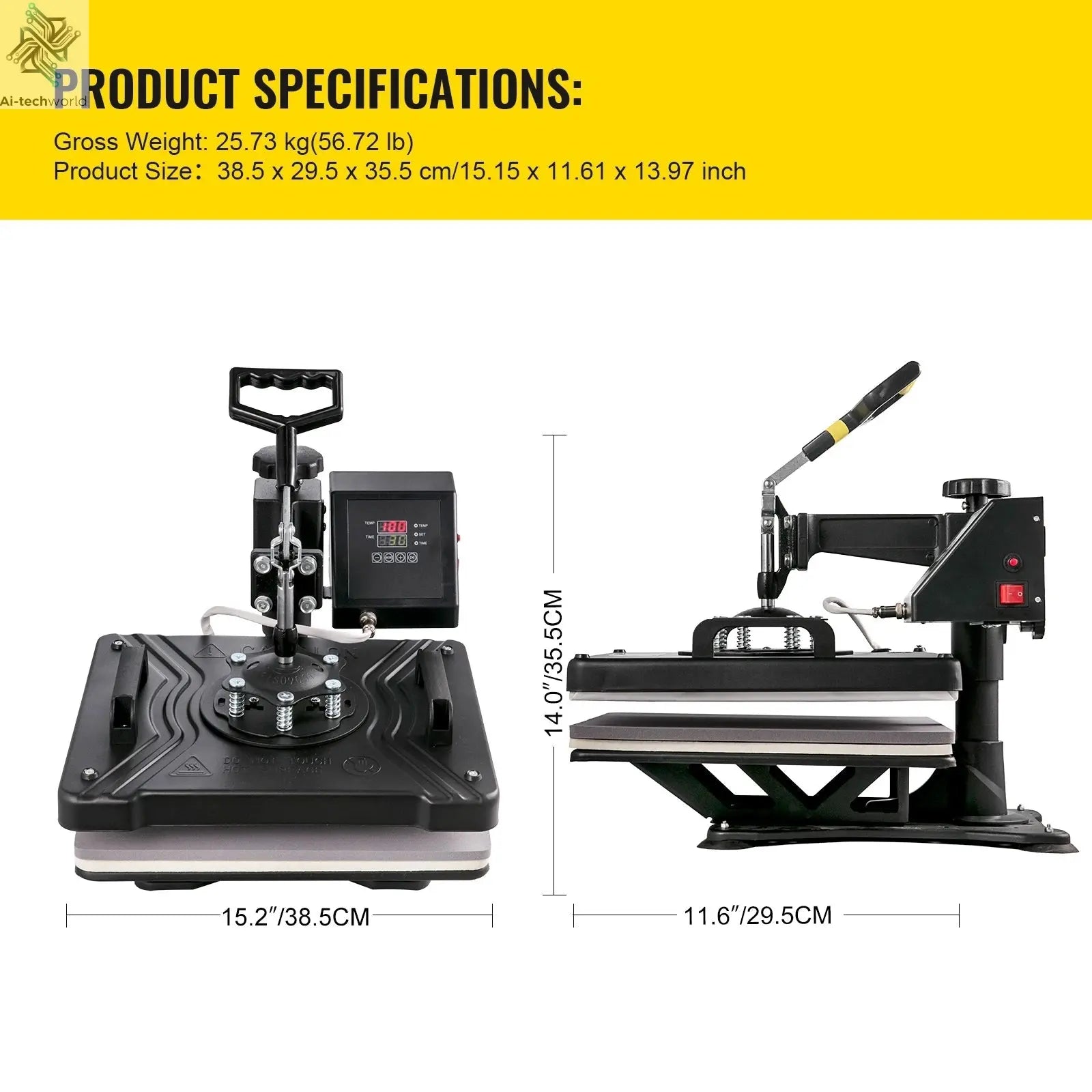 Ultimate 8-in-1 Heat Press Combo with Sublimation Printer for Mug & T-Shirt Printing Ai-TechWorld
