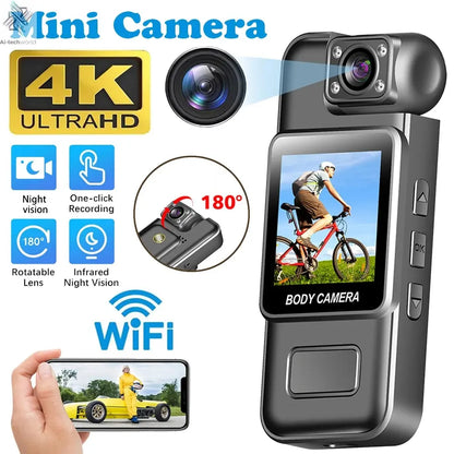 Ultra HD 4K WiFi Mini Camera Portable Digital Video Recorder Police BodyCam Infrared Night Vision Sports DV Riding Camcorder 카메라 Ai-TechWorld 