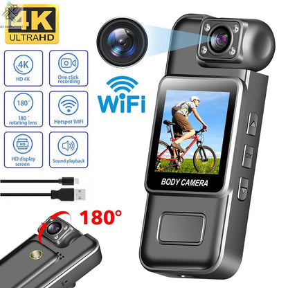Ultra HD 4K WiFi Mini Camera Portable Digital Video Recorder Police BodyCam Infrared Night Vision Sports DV Riding Camcorder 카메라 Ai-TechWorld 