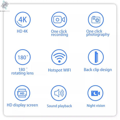 Ultra HD 4K WiFi Mini Camera Portable Digital Video Recorder Police BodyCam Infrared Night Vision Sports DV Riding Camcorder 카메라 Ai-TechWorld 