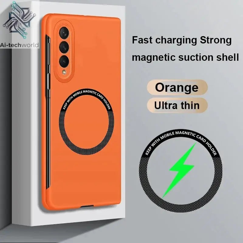 Ultra Thin Skin Feel Case for Samsung Galaxy Z Fold 3 4 5 6 7 Fold5 for Magsafe Magnetic Wireless Charging Fold6 Fold4 Cover Ai-TechWorld 