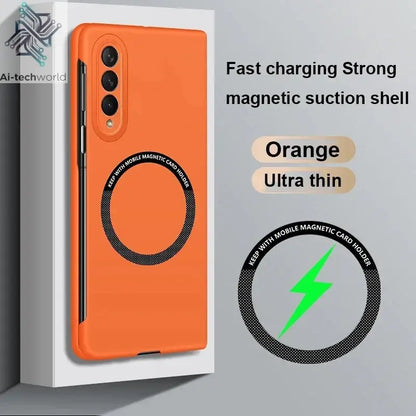 Ultra Thin Skin Feel Case for Samsung Galaxy Z Fold 3 4 5 6 7 Fold5 for Magsafe Magnetic Wireless Charging Fold6 Fold4 Cover Ai-TechWorld 