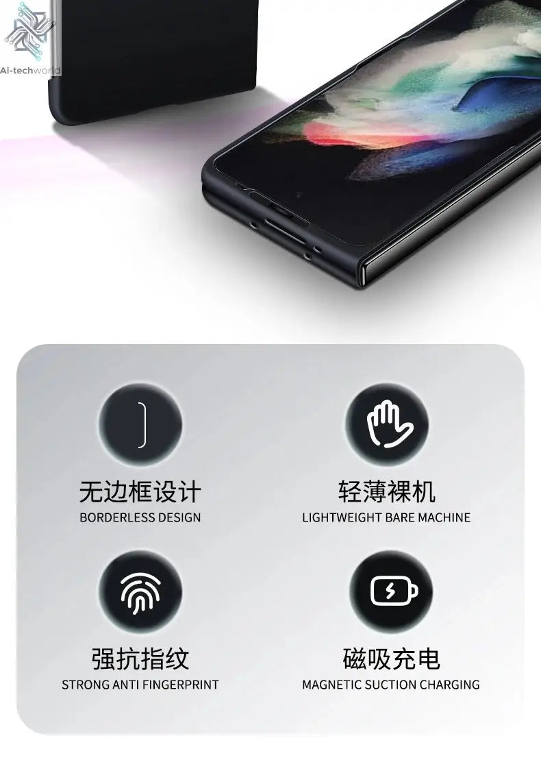 Ultra Thin Skin Feel Case for Samsung Galaxy Z Fold 3 4 5 6 7 Fold5 for Magsafe Magnetic Wireless Charging Fold6 Fold4 Cover Ai-TechWorld 