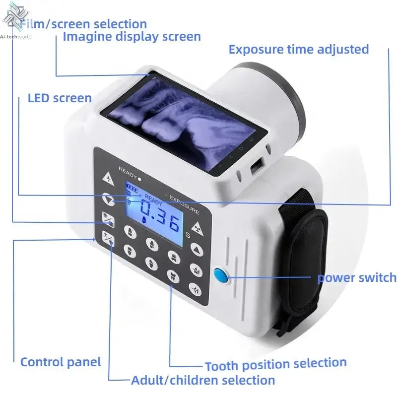 Ultralight Portable Dog Teeth Machine LCD Touch Screen Hand Held X Dental Unit Portatil Veterinary X-ray Sensor Ai-TechWorld 