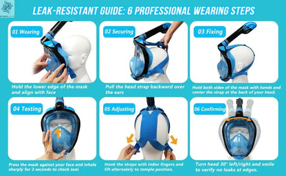 Underwater Scuba Anti Fog Full Face Diving Mask Snorkeling Respiratory Masks Safe Waterproof Swimming Equipment for Adult Kids Ai-TechWorld 