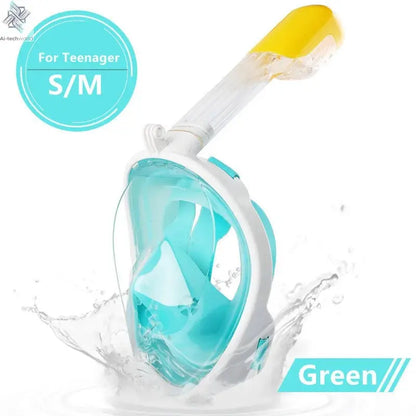 Underwater Scuba Anti Fog Full Face Diving Mask Snorkeling Respiratory Masks Safe Waterproof Swimming Equipment for Adult Kids Ai-TechWorld 
