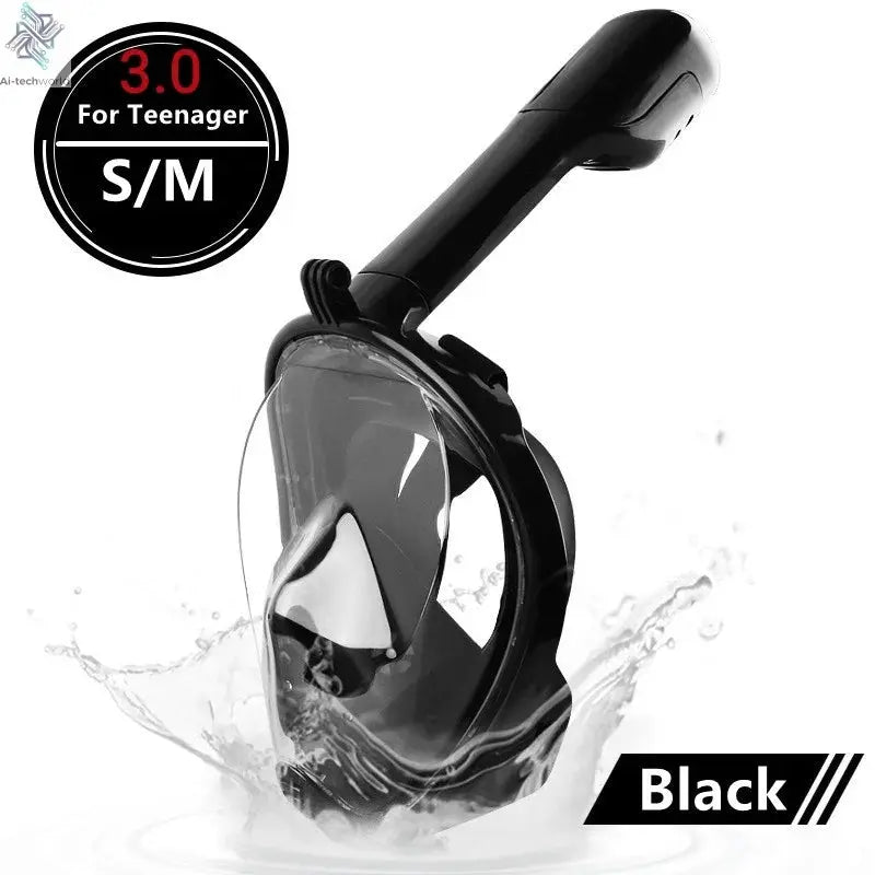 Underwater Scuba Anti Fog Full Face Diving Mask Snorkeling Respiratory Masks Safe Waterproof Swimming Equipment for Adult Kids Ai-TechWorld 