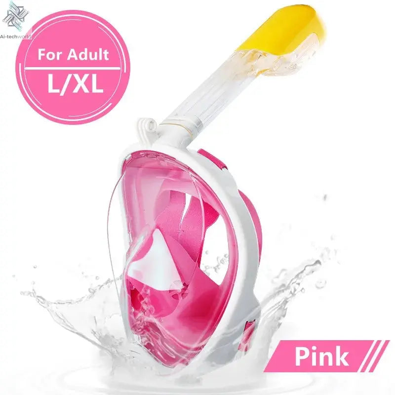 Underwater Scuba Anti Fog Full Face Diving Mask Snorkeling Respiratory Masks Safe Waterproof Swimming Equipment for Adult Kids Ai-TechWorld 