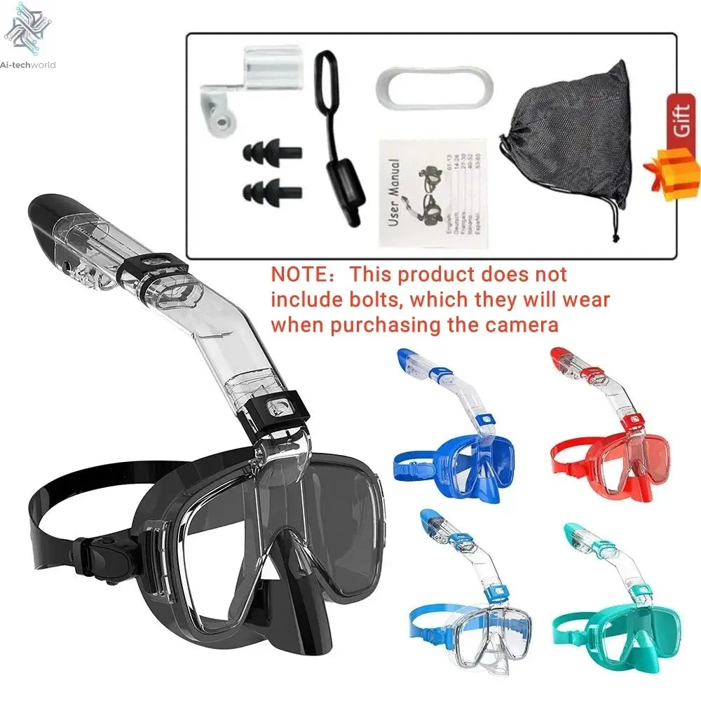 Underwater Snorkeling Half face Face Children Swimming Mask Set Scuba Diving Respirator Masks Anti Fog Safe Breathing for Adult Ai-TechWorld 