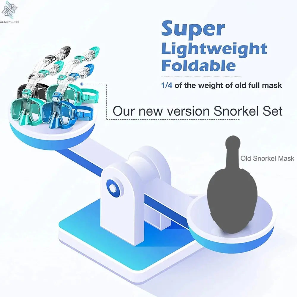 Underwater Snorkeling Half face Face Children Swimming Mask Set Scuba Diving Respirator Masks Anti Fog Safe Breathing for Adult Ai-TechWorld 