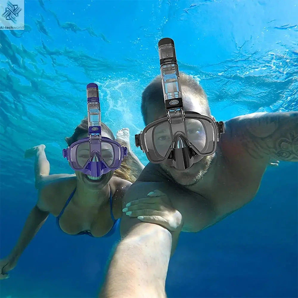 Underwater Snorkeling Half face Face Children Swimming Mask Set Scuba Diving Respirator Masks Anti Fog Safe Breathing for Adult Ai-TechWorld 