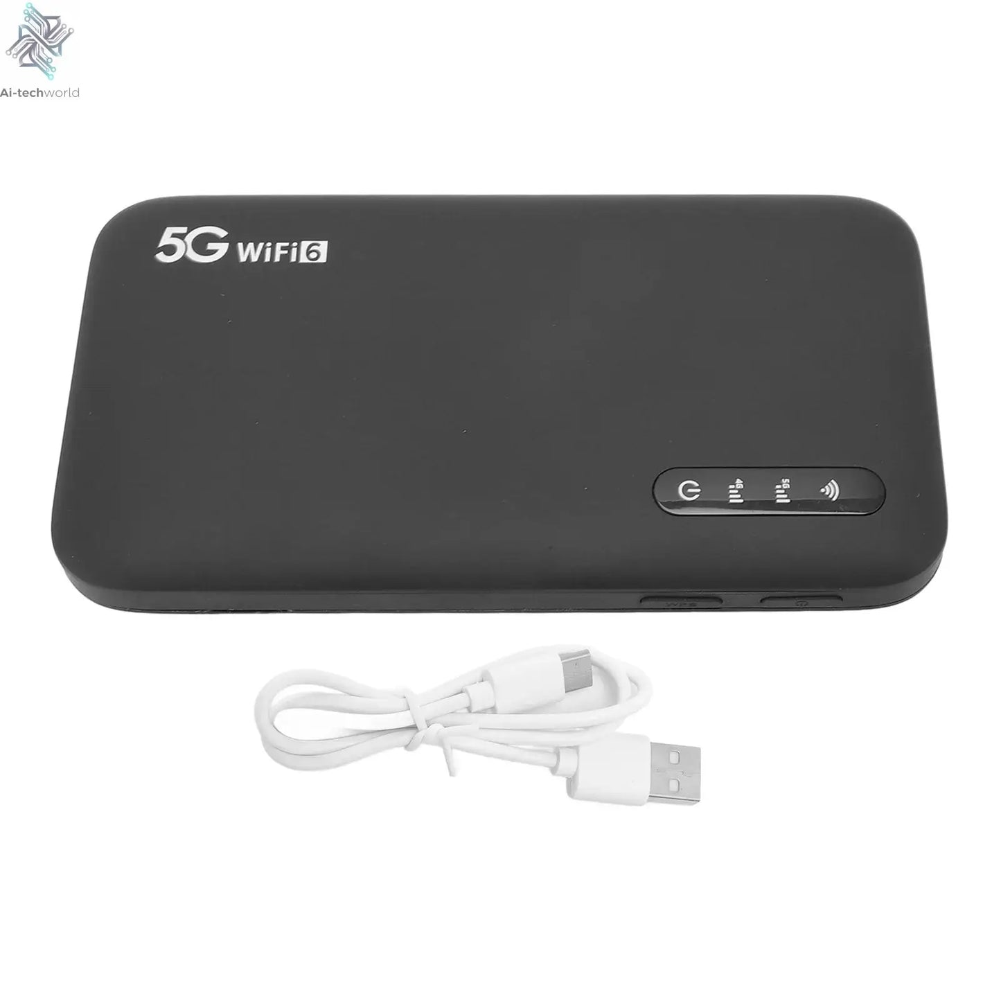 Universal 5G Mobile Hotspot WiFi 6 Portable Router with SIM Card Slot for Home and Travel Use Support 16 Devices 6100mAh Battery Ai-TechWorld 