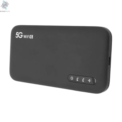 Universal 5G Mobile Hotspot WiFi 6 Portable Router with SIM Card Slot for Home and Travel Use Support 16 Devices 6100mAh Battery Ai-TechWorld 