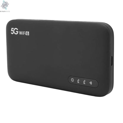 Universal 5G Mobile Hotspot WiFi 6 Portable Router with SIM Card Slot for Home and Travel Use Support 16 Devices 6100mAh Battery Ai-TechWorld 