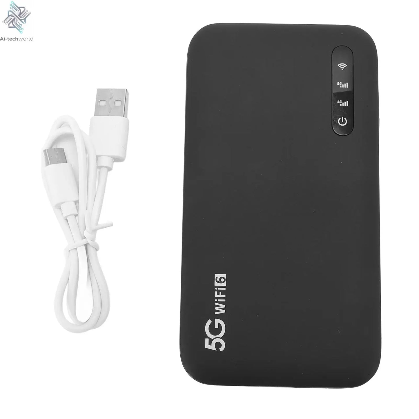 Universal 5G Mobile Hotspot WiFi 6 Portable Router with SIM Card Slot for Home and Travel Use Support 16 Devices 6100mAh Battery Ai-TechWorld 