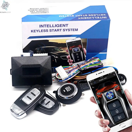 Universal Car Alarm Auto Start Stop System Remote Control Engine Ignition Autostart Kit Keyless Push Start System Car Accessorie Ai-TechWorld 