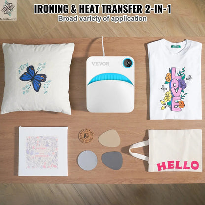 VEVOR 9x9/12x10 in Portable Heat Press Machine DIY Shirt Printing Multifunctional Sublimation Transfer for HTV Vinyl T-shirt Bag - Ai - TechWorld
