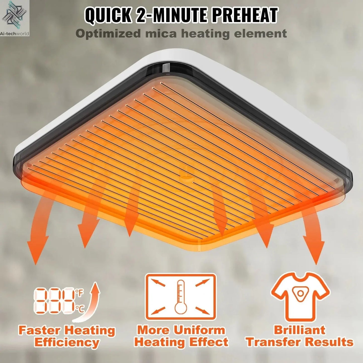 VEVOR 9x9/12x10 in Portable Heat Press Machine DIY Shirt Printing Multifunctional Sublimation Transfer for HTV Vinyl T-shirt Bag - Ai - TechWorld