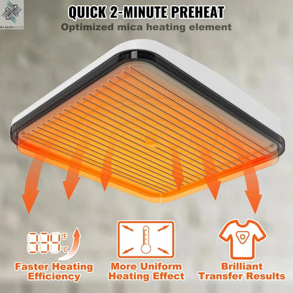 VEVOR 9x9/12x10 in Portable Heat Press Machine DIY Shirt Printing Multifunctional Sublimation Transfer for HTV Vinyl T-shirt Bag - Ai - TechWorld