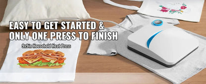 VEVOR 9x9/12x10 in Portable Heat Press Machine DIY Shirt Printing Multifunctional Sublimation Transfer for HTV Vinyl T-shirt Bag - Ai - TechWorld