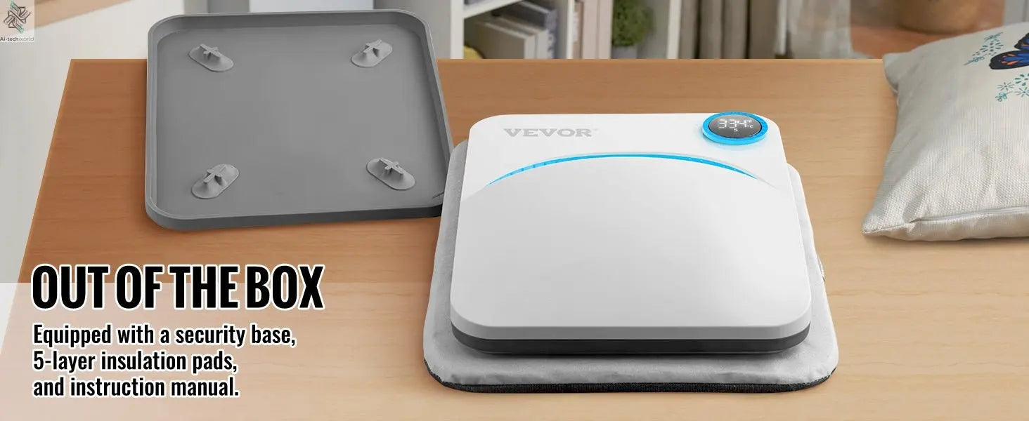 VEVOR 9x9/12x10 in Portable Heat Press Machine DIY Shirt Printing Multifunctional Sublimation Transfer for HTV Vinyl T-shirt Bag - Ai - TechWorld
