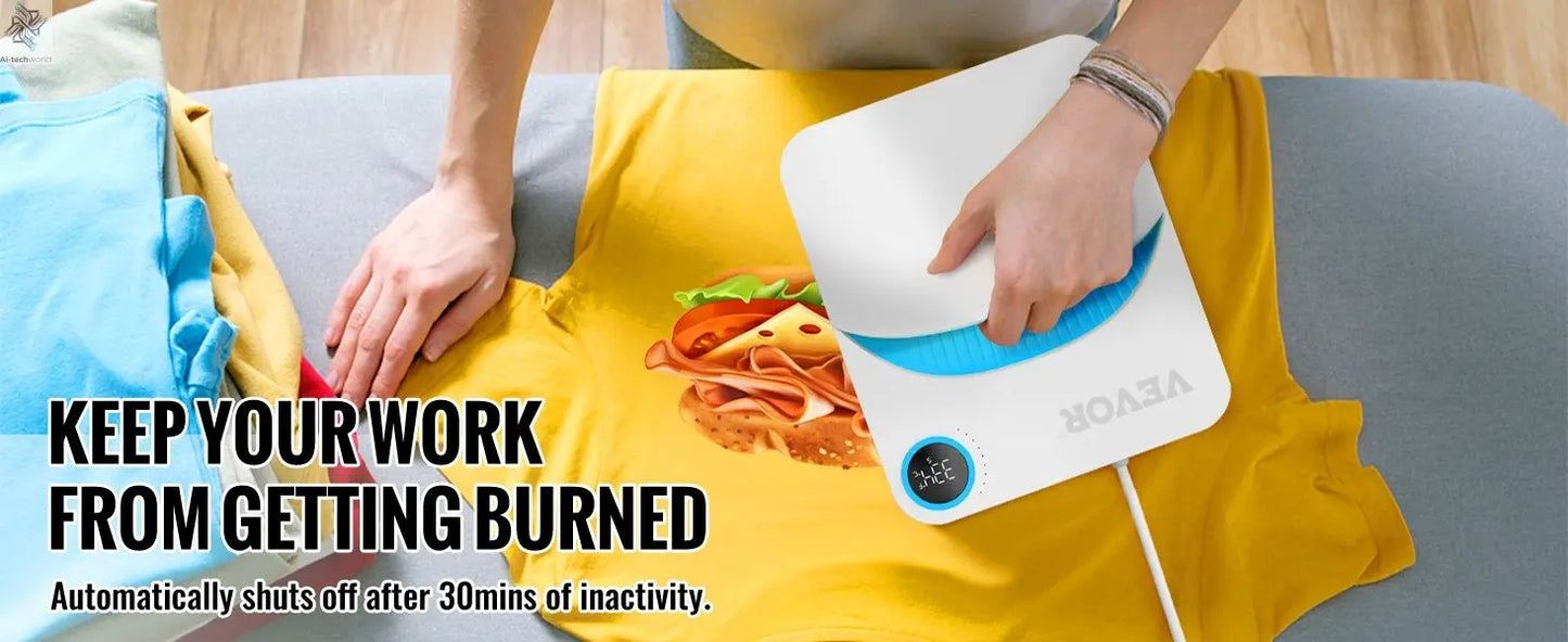 VEVOR 9x9/12x10 in Portable Heat Press Machine DIY Shirt Printing Multifunctional Sublimation Transfer for HTV Vinyl T-shirt Bag - Ai - TechWorld