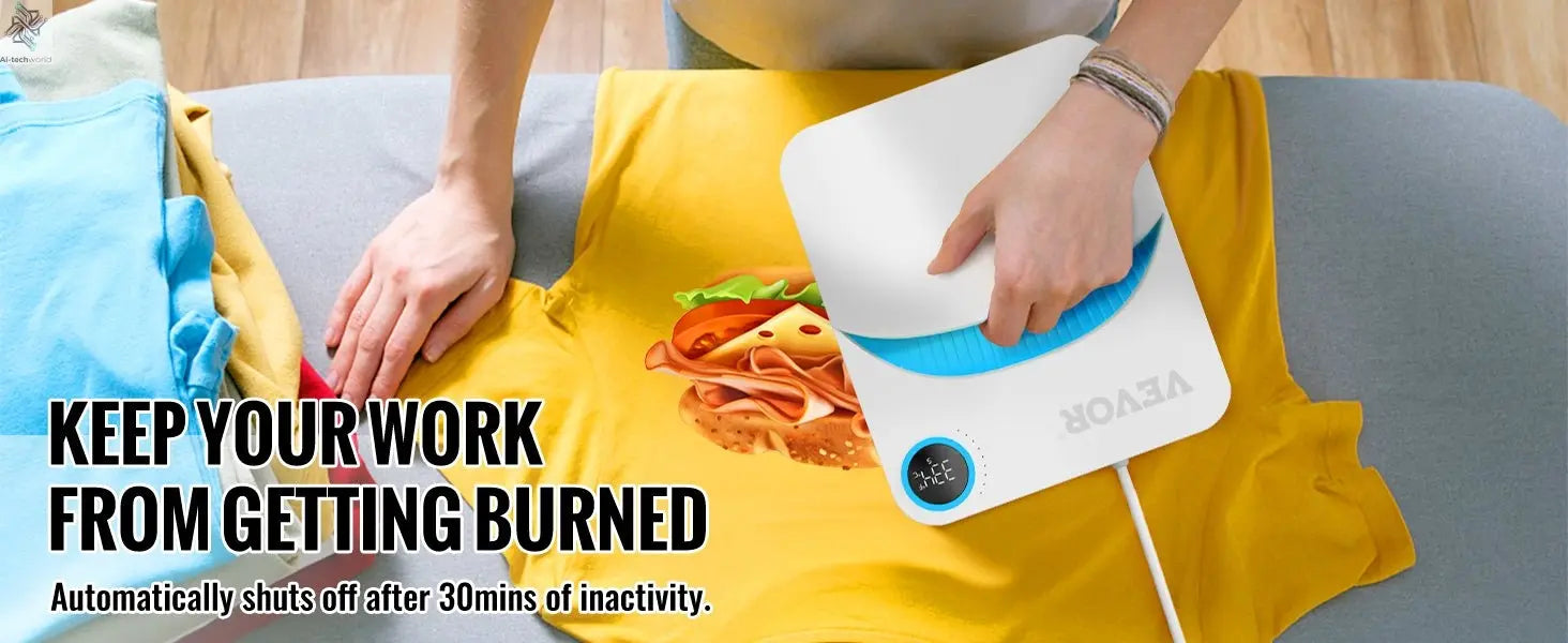 VEVOR 9x9/12x10 in Portable Heat Press Machine DIY Shirt Printing Multifunctional Sublimation Transfer for HTV Vinyl T-shirt Bag - Ai - TechWorld