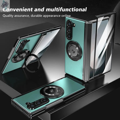 VIETAO Aluminum Alloy Plate PC Back Cover Z Fold 7 Phone Case With 360° Rotatable Magnet Metal Bracket For Galaxy Z Fold 7/6/5/4 Ai-TechWorld 