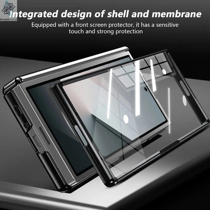 VIETAO Aluminum Alloy Plate PC Back Cover Z Fold 7 Phone Case With 360° Rotatable Magnet Metal Bracket For Galaxy Z Fold 7/6/5/4 Ai-TechWorld 