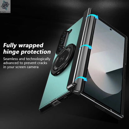 VIETAO Aluminum Alloy Plate PC Back Cover Z Fold 7 Phone Case With 360° Rotatable Magnet Metal Bracket For Galaxy Z Fold 7/6/5/4 Ai-TechWorld 