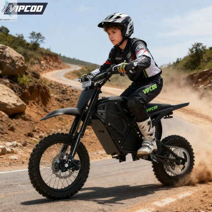 VIPCOO H3 Electric Motorcycle 3500W Motor 48V23AH Battery 63KM/H Max Speed 40-70KM Range Hydraulic Brakes Electric Mountain Bike Ai-TechWorld 