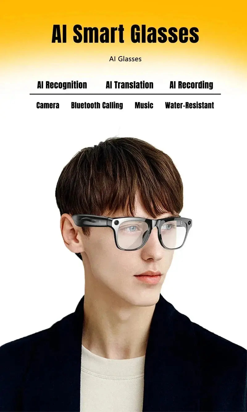 VIVO 4K HD AI Smart Glasses GPT100MP Multifunctional Camera Chat Bluetooth Call Voice Assistant Music Player Smart Translation Exam or homework passing glasses Ai-TechWorld 