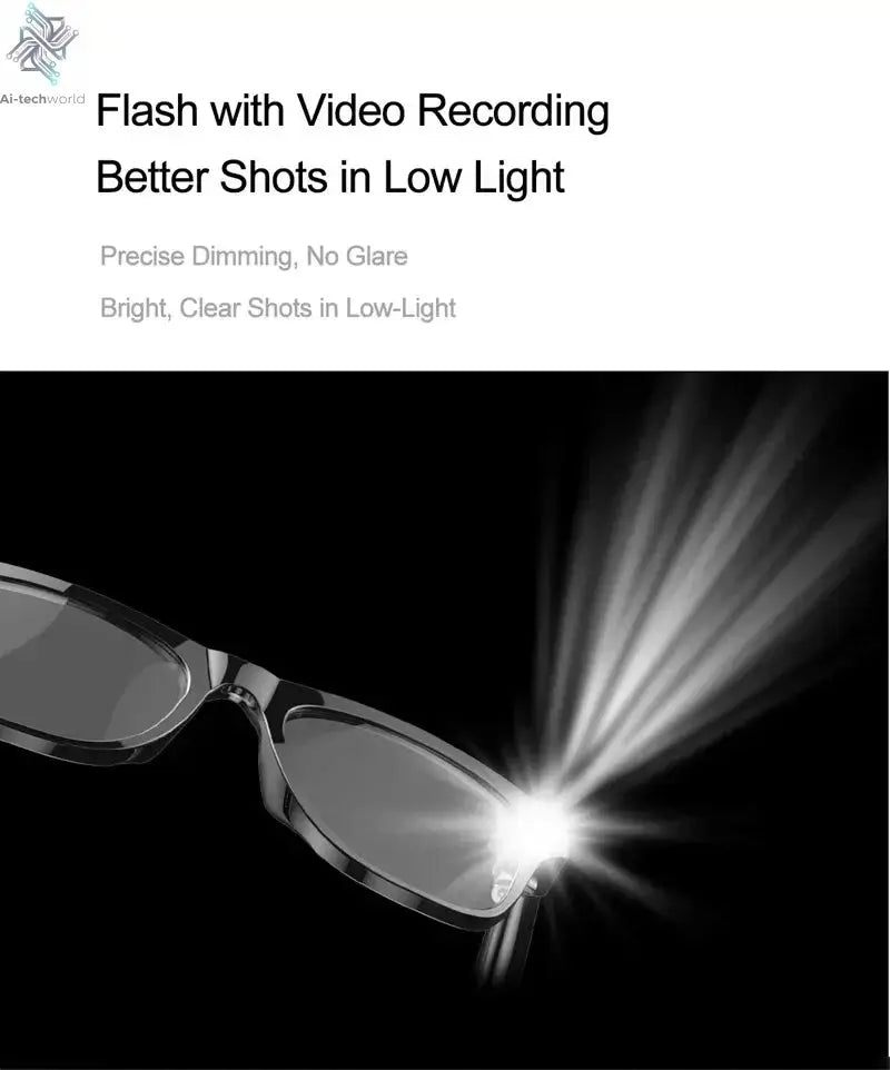 VIVO 4K HD AI Smart Glasses GPT100MP Multifunctional Camera Chat Bluetooth Call Voice Assistant Music Player Smart Translation Exam or homework passing glasses Ai-TechWorld 