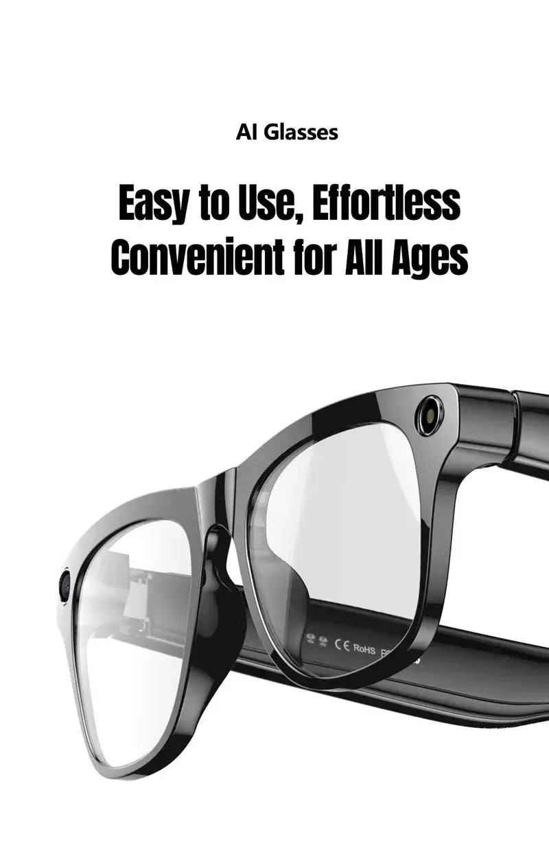 VIVO 4K HD AI Smart Glasses GPT100MP Multifunctional Camera Chat Bluetooth Call Voice Assistant Music Player Smart Translation Exam or homework passing glasses Ai-TechWorld 