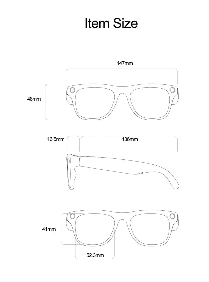 VIVO 4K HD AI Smart Glasses GPT100MP Multifunctional Camera Chat Bluetooth Call Voice Assistant Music Player Smart Translation Exam or homework passing glasses Ai-TechWorld 