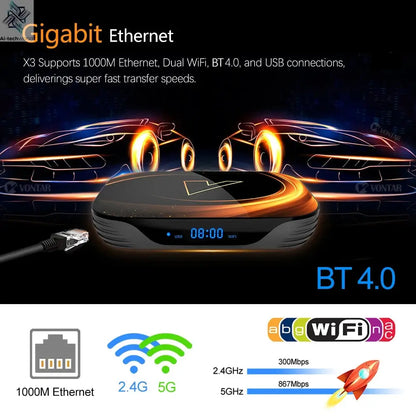 VONTAR X3 4GB 32GB 8K TV BOX Android 9 Smart Android TVBOX 9.0 Amlogic S905X3 Wifi 1080P BT 4K Set Top Box media player Ai-TechWorld 