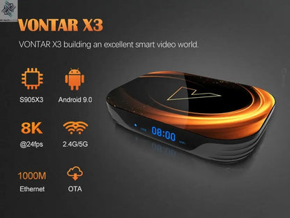 VONTAR X3 4GB 32GB 8K TV BOX Android 9 Smart Android TVBOX 9.0 Amlogic S905X3 Wifi 1080P BT 4K Set Top Box media player Ai-TechWorld 