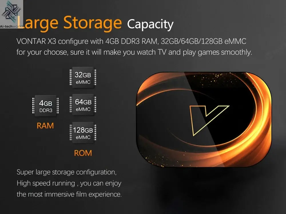 VONTAR X3 4GB 32GB 8K TV BOX Android 9 Smart Android TVBOX 9.0 Amlogic S905X3 Wifi 1080P BT 4K Set Top Box media player Ai-TechWorld 